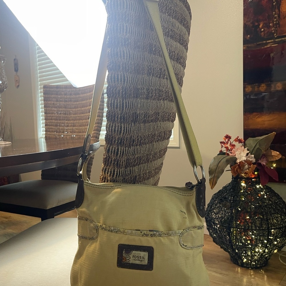 Fossil Floral Yellow Coated Canvas Crossbody - Gently Used - Picture 2 of 9
